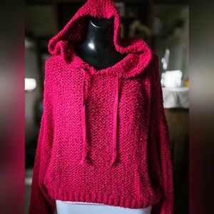 Pilcro Red Knit Hoodie